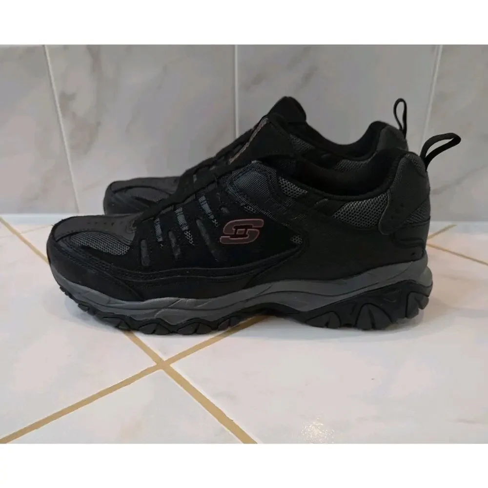 Skechers Mens After Burn Memory Fit Sneaker Black Sz 11